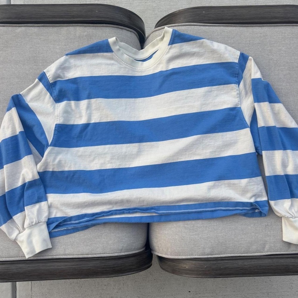 American eagle striped balloon sleeve shirt